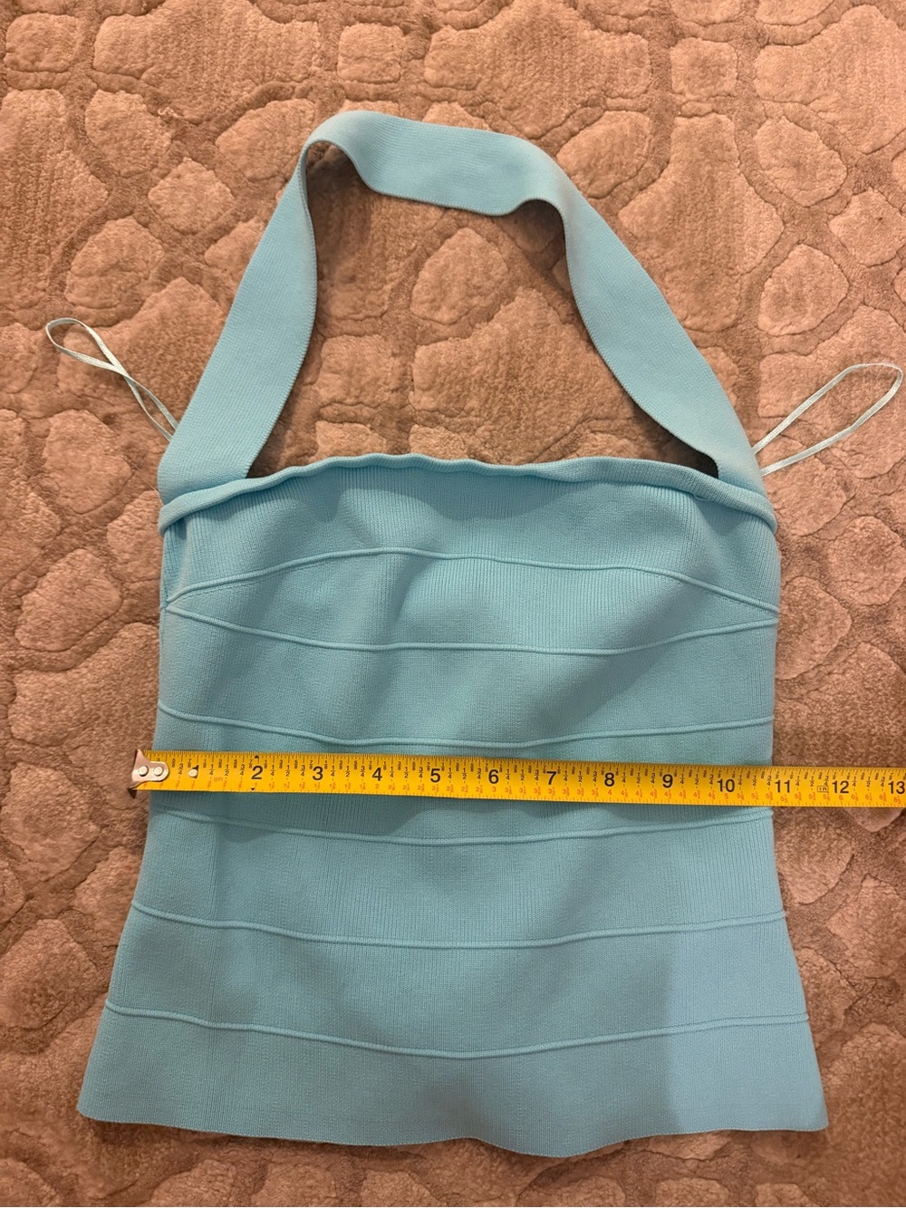 Edikted knit halter top in light blue size XS